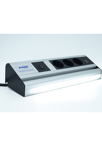 MUTFAK TEZGAH/DOLAP ALTI LED IŞIKLI ANAHTARLI 3ŞEBEKE+2USB PRİZ