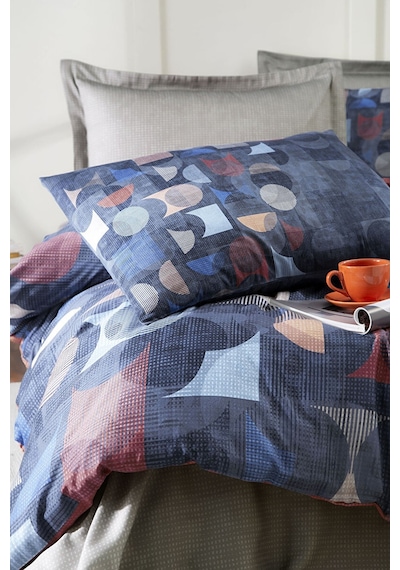 Özdilek Colored Shape Çift Kişilik Soft Life Saten Nevresim Takımı 332364 Lacivert