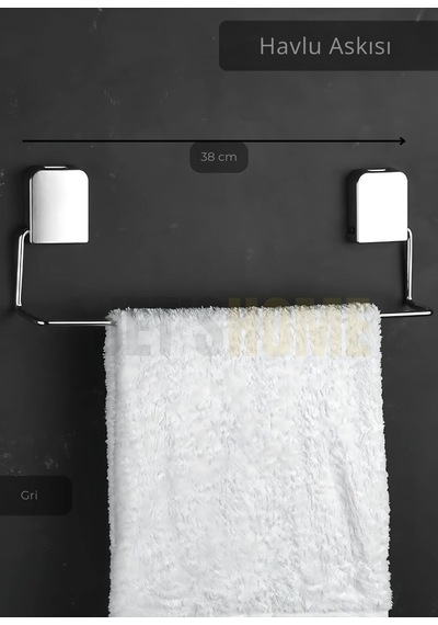 Jet's Home Havlu Askısı Paslanmaz Çelik Yapışkanlı Banyo Havluluk Düzenleyici Krom Krom
