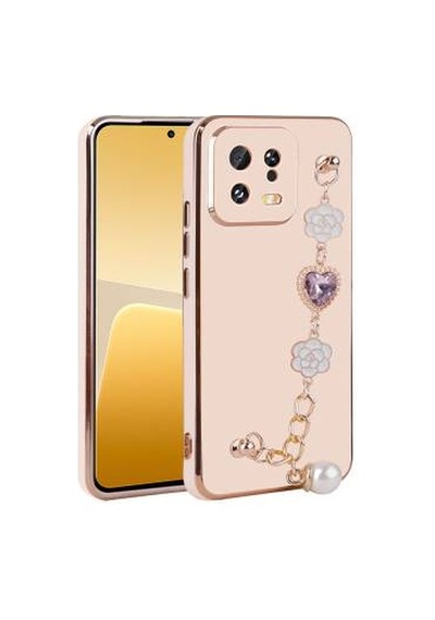 Lexroo Xiaomi Mi 13 El Tutamaçlı Kamera Korumalı Taka Silikon Kılıf - Pembe