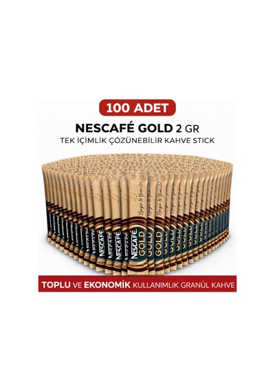 Nescafe Gold 2 Gr 100 Adet Tek İçimlik Stick Çözünebilir Granül Kahve Ekonomik Toplu Paket Diğer