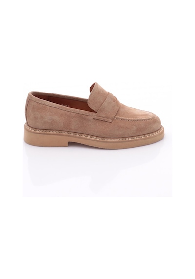 Dgn 1234 Erkek Loafer Ayakkabi Bej Süet