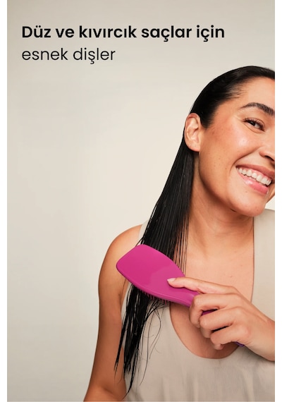 The Ultimate Detangler Electric Raspberry Eletriklenme Önleyici Koyu Pembe Saç Fırçası-tarak 10201-064-1