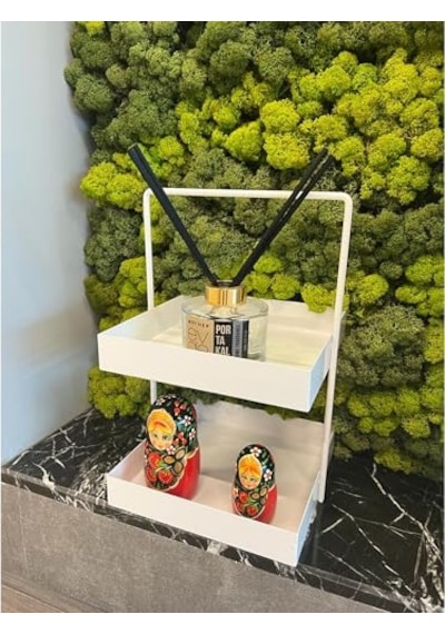 Beyaz Tezgahüstü Mutfak Ve Banyo Iki Katlı Organizer Çok Renkli