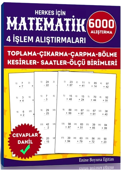 Herkes İçin Matematik Dört İşlem Alıştırmaları Süper Kitabı