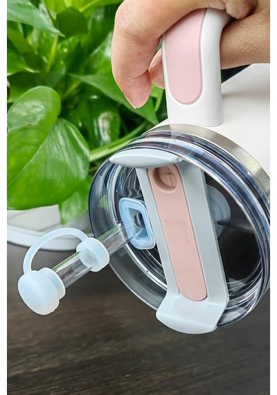 Quencher Uyumlu 3 Lü Silikon Set Sızdırmaz Tıpa, Pipet Koruyucu Ve Taban Kılıfı Beyaz