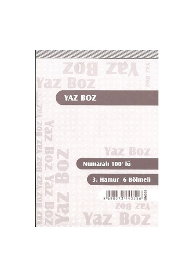 Yazboz Numaralı 3. Hamur 100 Sayfalı 6 Bölmeli Armat 10’lu