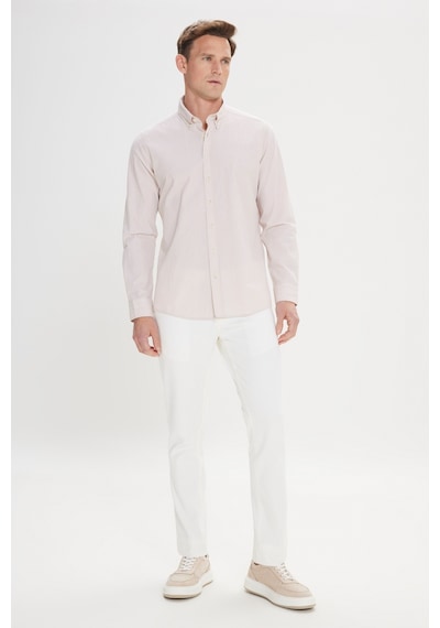 AC&Co / Altınyıldız Classics Erkek Beyaz Bej Comfort Fit Rahat Kesim Düğmeli Yaka Pamuklu Kareli Gömlek Beyaz - Bej AC&Co / Altınyıldız Classics Erkek Beyaz Bej Comfort Fit Rahat Kesim Düğmeli Yaka Pamuklu Kareli Gömlek Beyaz - Bej