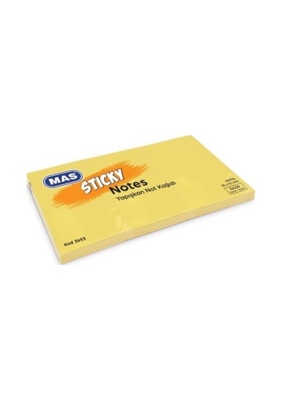 Mas Yapışkanlı Not Kağıdı 3 Blok 100 Sy 35x51 Pastel Sarı 3653