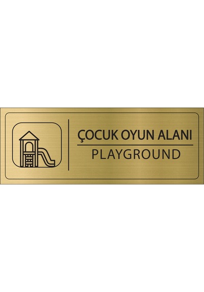 Mayeka Çocuk Oyun Alanı İsimlik Altın Metal Kapı İsimliği Levhası Yönlendirme Tabelası