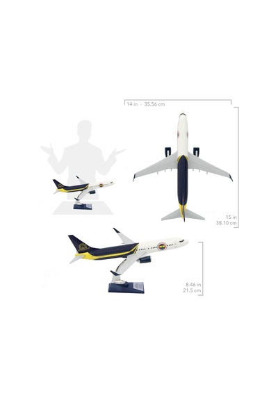 Zekupp Boeing 737-800 1/100 Ölçek Fenerbahçe Lisanslı Tasarım Maket Uçak Uck0189