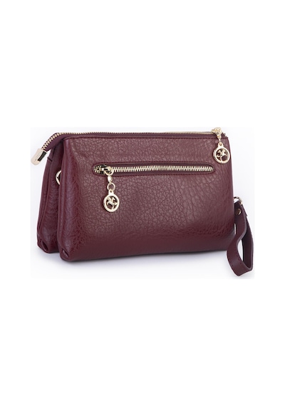 Nas Bag Kadın Çapraz Ve Clutch Çanta Bilek Ve Çapraz Askılı 24x15 Cm Bordo Victoria
