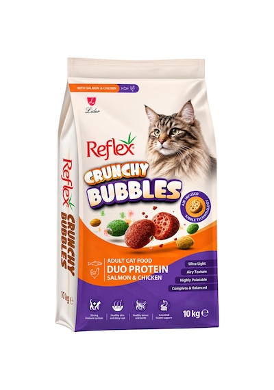 Reflex Crunchy Bubble Duo Protein Yetişkin Somonlu Ve Tavuklu Kedi Maması
