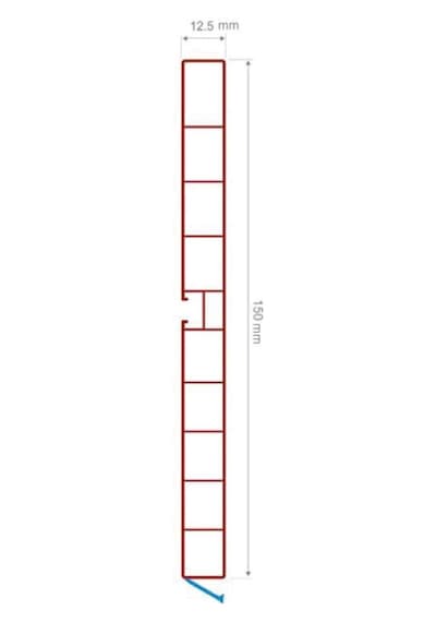 Pvc Baza Profili High Gloss 150 Mm Beyaz 1 Boy 3,66 Metre