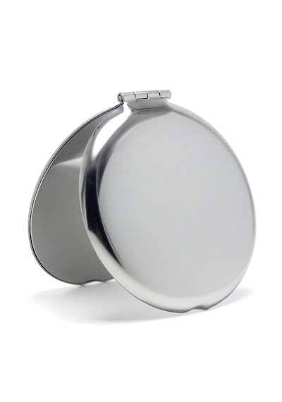 Yuvarlak Metal Cep Aynası - Katlanabilir, Çift Taraflı, Mini Makyaj Aynası, 6 Cm Metal