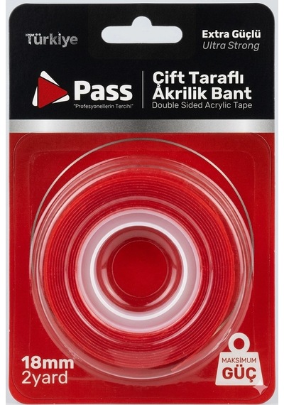 Pass Vhp Çi̇ft Taraflı Akri̇li̇k Bant Si̇li̇konlu 18 mm X 2 YRD