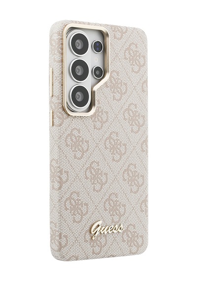 Galaxy Uyumlu S26 Ultra Kılıf Guess Lisanslı M-safe Uyumlu Script Yazı Logolu 4g Desenli Kapak Pembe Pembe