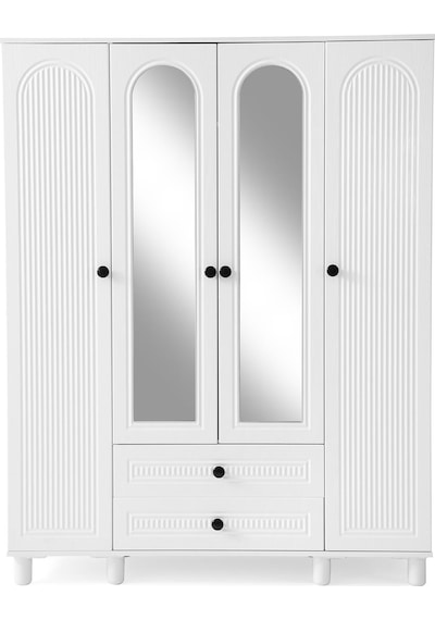 Bohem Mdf 4 Kapılı Dolap-beyaz