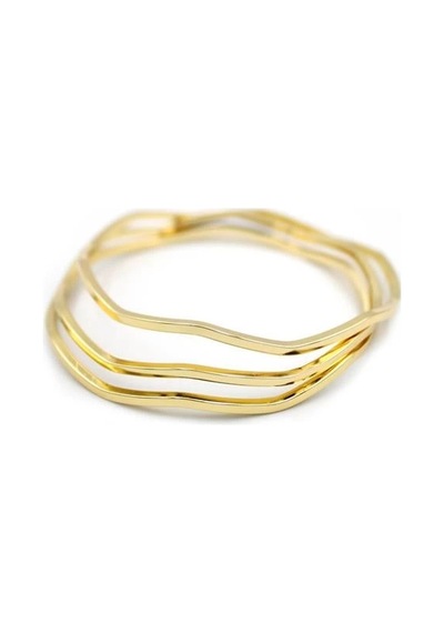 Zigzag Ajda Bilezik-60mm - Altın Altın