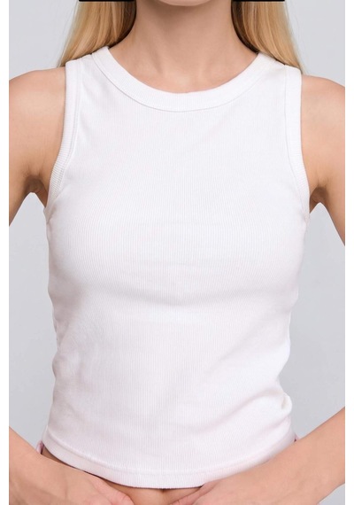 Defacto Pamuklu Slim Fit Fitilli Ribana Crop Atlet I0688ax26auer103 Ekru-er103