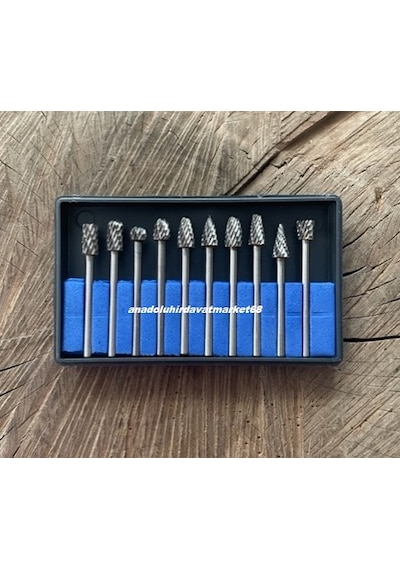 Carpide Karbon Çelik Ahşap Metal Oyma Seti Freze Seti Gravür Ucu 10pcs 3mm