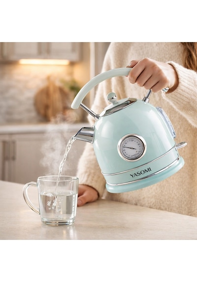 Yasomi YK-823NTSL 2200 W 360 Döner Taban Kablosuz Kullanım Retro Su Isıtıcı