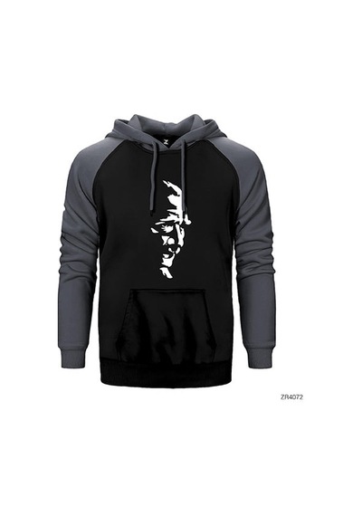 Mustafa Kemal Atatürk Silüet Sarı Renk Reglan Kol Sweatshirt / Hoodie