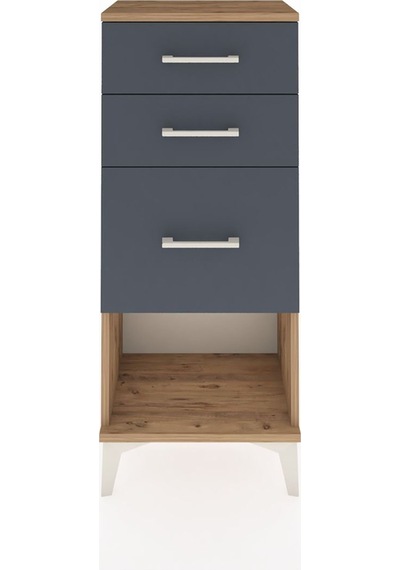 Arges Komodin 3 Çekmeceli 44x30x106 Çam-antrasit Çam