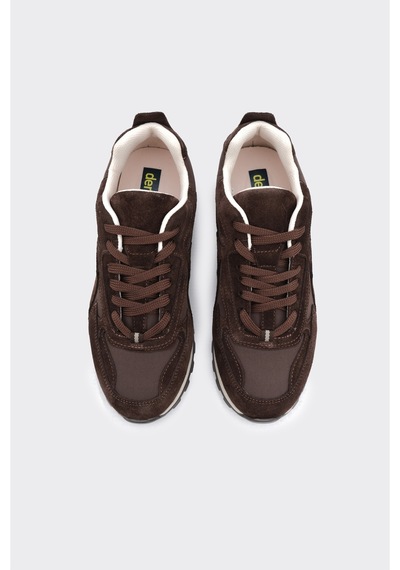 Derinet Bağcıklı Günlük Kadın Sneaker Kahve Süet Kahve Süet