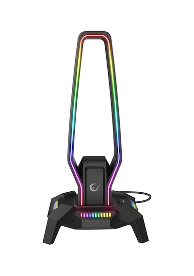 Rampage Rm-h27 Igrıs Kulaklık İçin Stand Rgb Işıklı 3 Usb 1 Type-c Siy