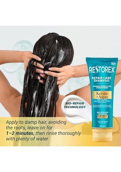 Restorex Keratin & Argan Onarıcı Saç Bakım Şampuanı 900 Mililitre, Yıpranmış Ve Hasar Görmüş Saçlar