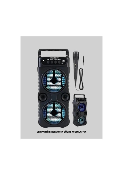 Kablosuz Led Işıklı Bluetooth Hoparlör Fm Ralu, Mikrofon Girişli