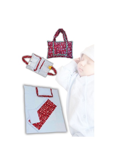 4 Parçalı Anne Bebek Çantası Kırmızı - 674198657 Kırmızı