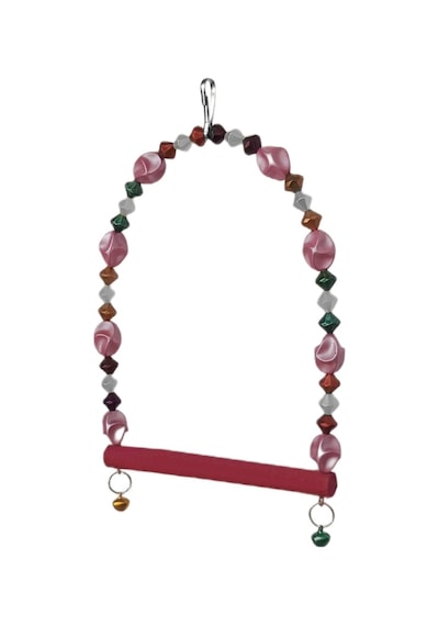 Markapet Boncuklu Ve Tünekli Kuş Salıncağı 10 Cm-14 Cm Bordo