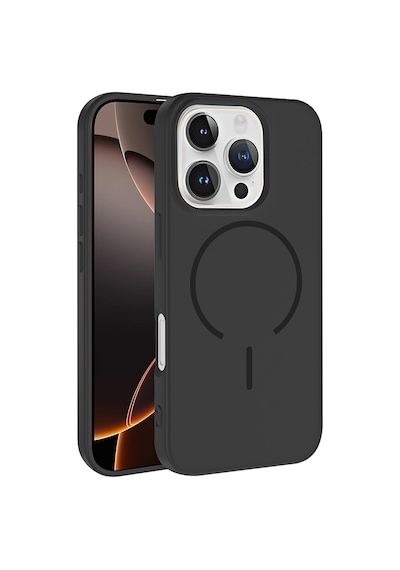Apple Uyumlu iPhone 16 Pro Max Kılıf M-safe Şarj Özellikli Sys Meta Kapak - Siyah Siyah