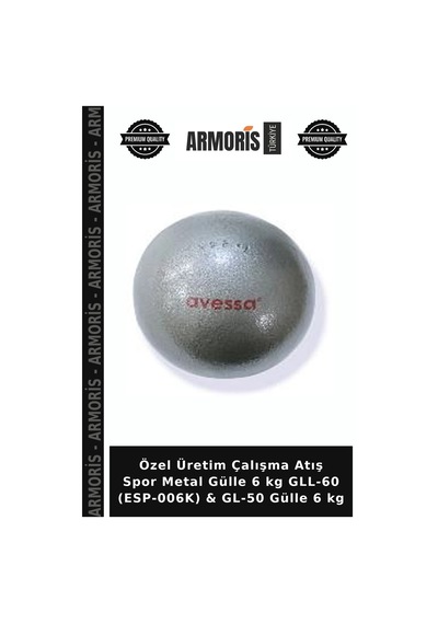 Özel Üretim Çalışma Atış Spor Metal Gülle 6 Kg Gll-60 Esp-006k & Gl-50 Gülle 6 Kg