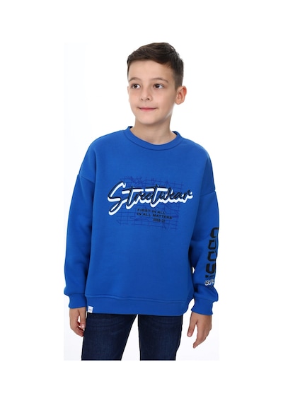Toontoy Kids Toontoy Erkek Çocuk Oversize Bisiklet Yaka Düşük Omuz Baskılı Sweatshirt - 2 İplik Saks Toontoy Kids Toontoy Erkek Çocuk Oversize Bisiklet Yaka Düşük Omuz Baskılı Sweatshirt - 2 İplik Saks