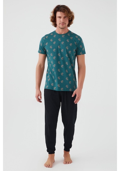Arnetta 2504 Palm Tree Erkek Kısa Kol Pijama Takım 001