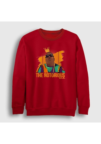 Presmono Unisex King The Notorious Bıg Sweatshirt Kırmızı