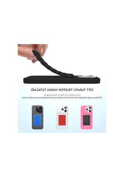 Babilden Telefon Arkasına Yapışan Silikon Vantuzlu Telefon Kılıfı Tutucu Araç Telefon Tutucu Ahtapot Vakumlu Telefon Tutucu Siyah Çift Taraflı