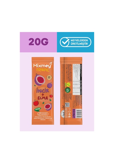 Mixmey Tropik Meyve Bar Serisi 10 Adet | Atıştırmalıklar – Vegan, Glutensiz (20GR X 10 ADET)