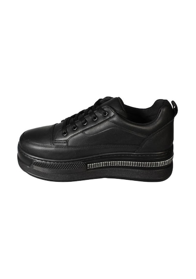 Yazkış Kadın Siyah Beyaz Cilt 5cm Kalın Taban Bağcıklı Tabanı Taşlı Sneaker Spor Ayakkabı Siyah Yazkış Kadın Siyah Beyaz Cilt 5cm Kalın Taban Bağcıklı Tabanı Taşlı Sneaker Spor Ayakkabı Siyah