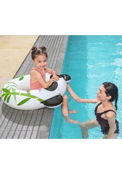 Panda Figürlü Çocuk Deniz Havuz Yüzme Simidi - 80 Cm - 3 - 6 Yaş Arası 36351 Çok Renkli