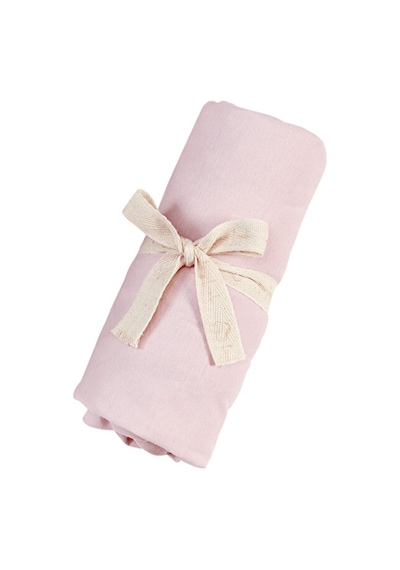 Tinylamb Lastikli Bebek Çarşafı 60x120 CM - 2 Adet Organik Beyaz - Pembe Renk