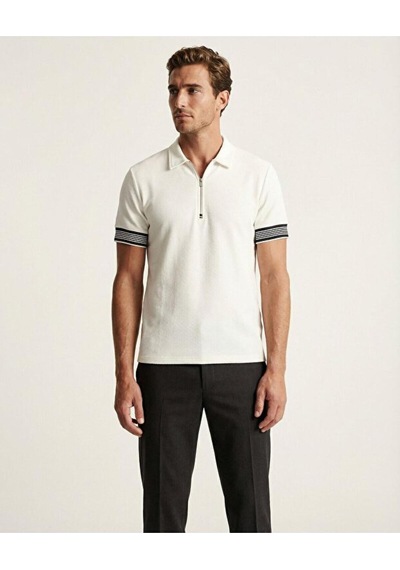 Cazador 44715 Erkek Polo Yaka T-shirt Ekru