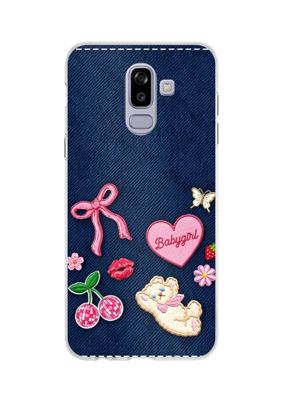 Samsung Galaxy J8-a6 Plus Uyumlu Bebek Kız Jean Kot Baskılı Silikon Kılıf