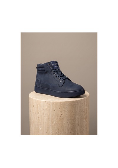 Bafaş Ayakkabı 038616 Lacivert Hakiki Dana Derisi Erkek Günlük Sneaker