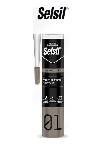 Selsil 280gr Şeffaf Silikon Mastik, Su Geçirmez Yapıştırıcı Ve Dolgu, Esnek Sızdırmazlık