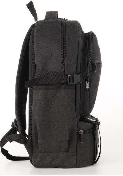 Sr-03 Unisex Kanvas Kumaş Laptop Bölmeli Outdoor Sırt Çantası Dağcı Sırt Çantası Escp01 Siyah