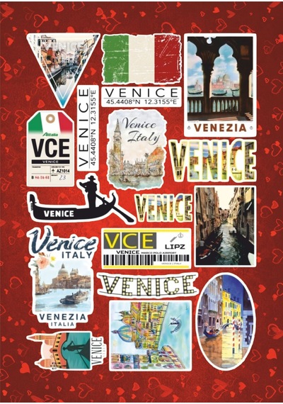 Venedik İtalya Sticker Seti Laptop Ajanda Notebook Tablet Telefon Defter Etiket Bullet Journal Diğer